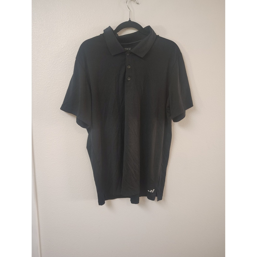 BCG Mens XL Black Short Sleeve Polo Shirt Athletic Golf Performance‎ Top